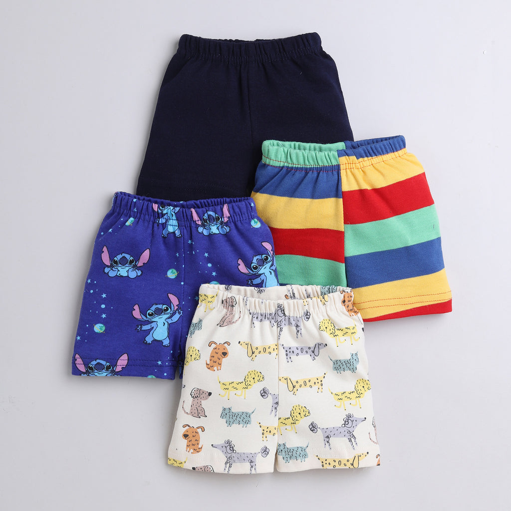 Multi Print Shorts Pack of 4, Pure Cotton,