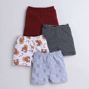 Multi Print Shorts Pack of 4, Pure Cotton,