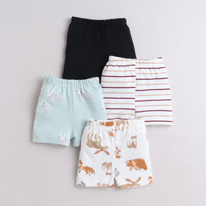 Multi Print Shorts Pack of 4, Pure Cotton,