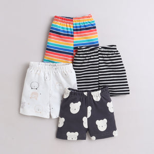 Multi Print Shorts Pack of 4, Pure Cotton,