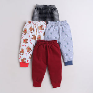 Multi Print Pyjama Pack of 4, Pure Cotton,