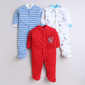 Multi Print Sleepsuit Pack of 3,