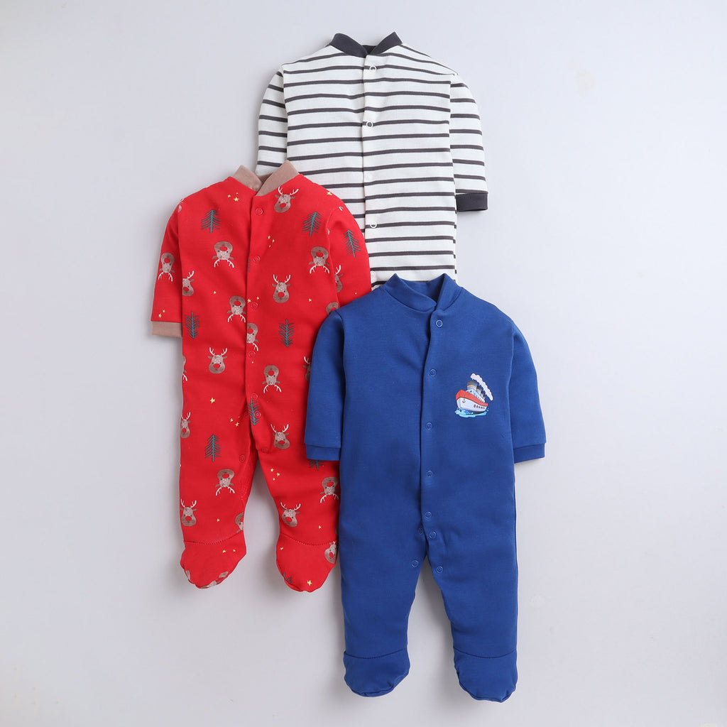 Multi Print Sleepsuit Pack of 3,