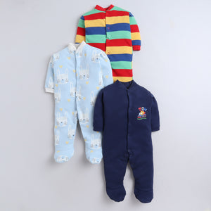 Multi Print Sleepsuit Pack of 3,