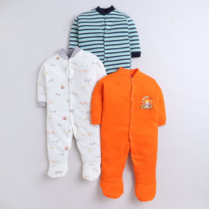 Multi Print Sleepsuit Pack of 3,