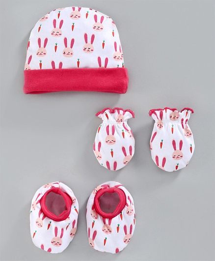 Cap, Mitten & Booties Set (COLOR/PRINT MAY VARY)