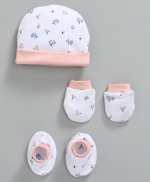 Cap, Mitten & Booties Set (COLOR/PRINT MAY VARY)